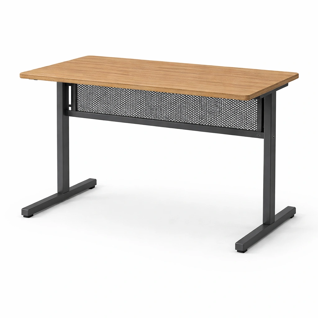 Moderner Schreibtisch mit Holzplatte und Metallgestell im Industriellen Stil-srivora